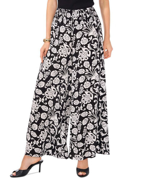 Women's Printed Smocked-Waist Wide Leg Pants