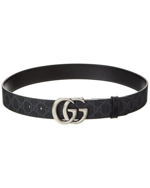 Gucci Reversible Canvas & Leather Belt Men's