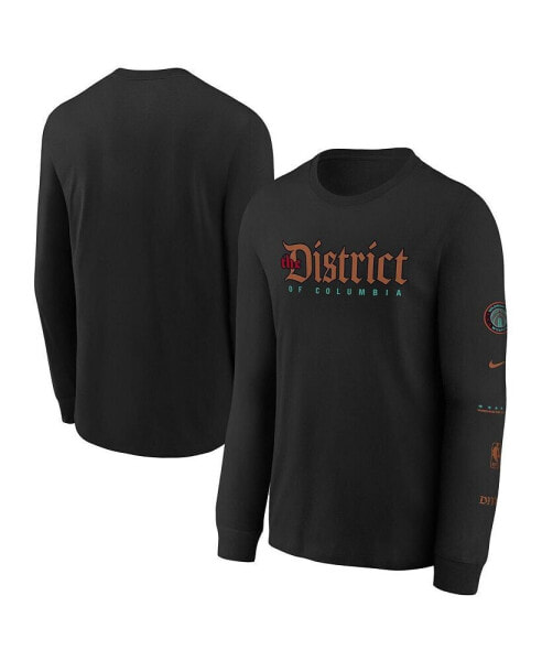 Big Boys Black Distressed Washington Wizards 2023/24 City Edition Max90 Long Sleeve T-shirt