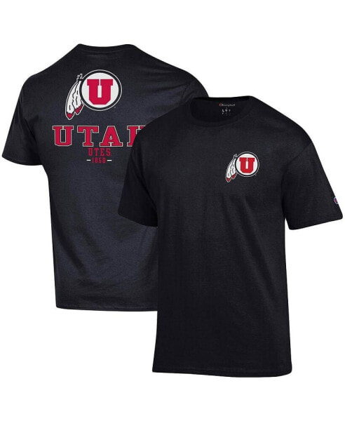 Men's Black Utah Utes Stack 2-Hit T-shirt