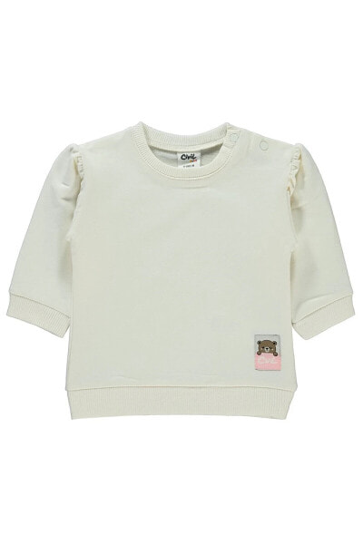 Kız Bebek Sweatshirt 6-18 Ay Ekru