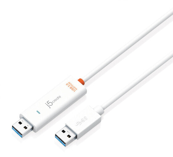 j5create JUC500 USB 3.0 Wormhole Switch - 1.5 m - USB A - USB A - USB 3.2 Gen 1 (3.1 Gen 1) - 5000 Mbit/s - White