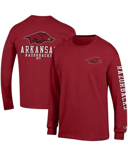 Men's Cardinal Arkansas Razorbacks Team Stack Long Sleeve T-shirt