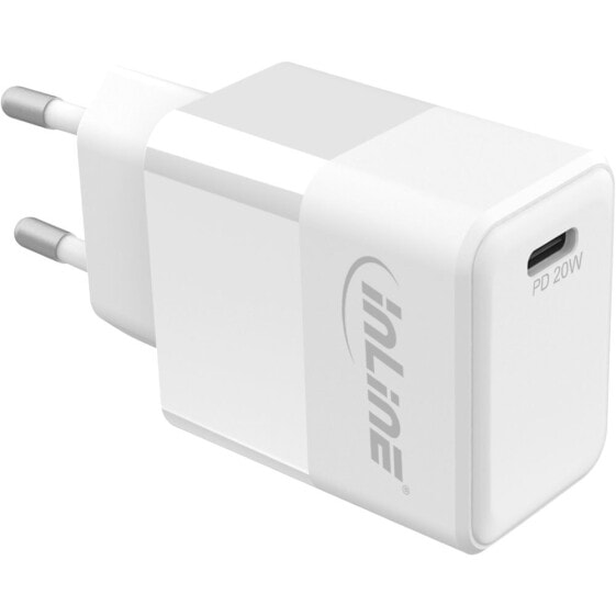 InLine USB PD Charger Single USB-C - Power Delivery - 20W - white