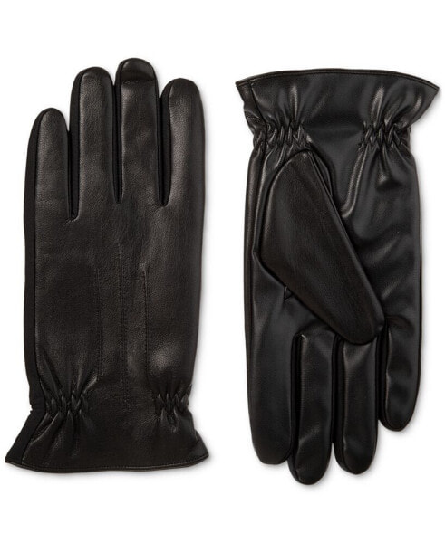 Men's Insulated Faux-Leather Touchscreen Gloves