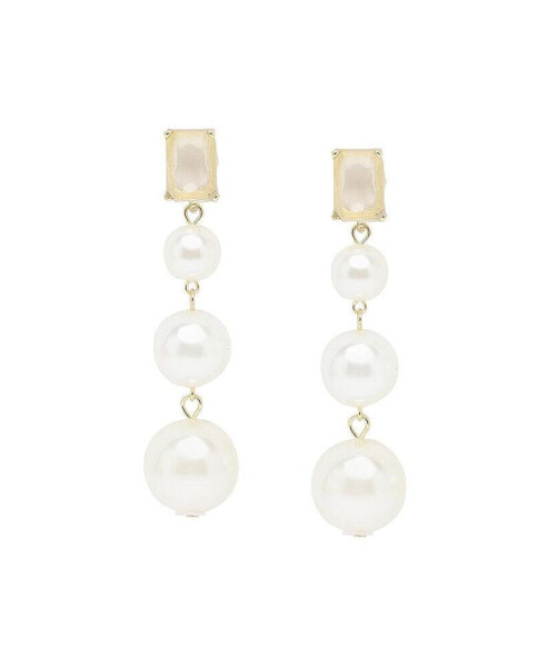 Women's White Drop Earrings