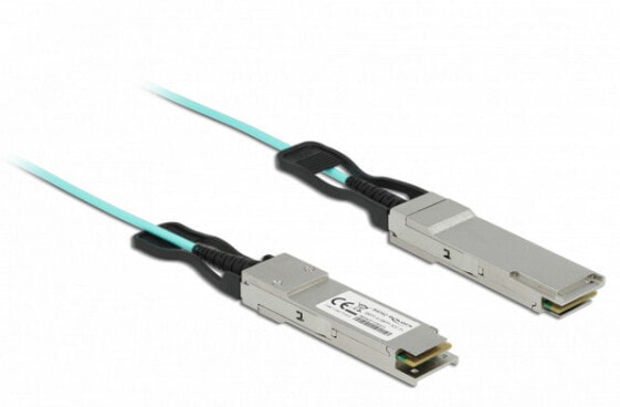 Delock Active Optical Cable QSFP+ 5 m - 5 m - QSFP+ - QSFP+ - Male/Male - Aqua colour - 40 Gbit/s