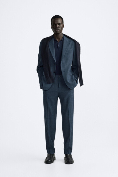 Textured suit trousers