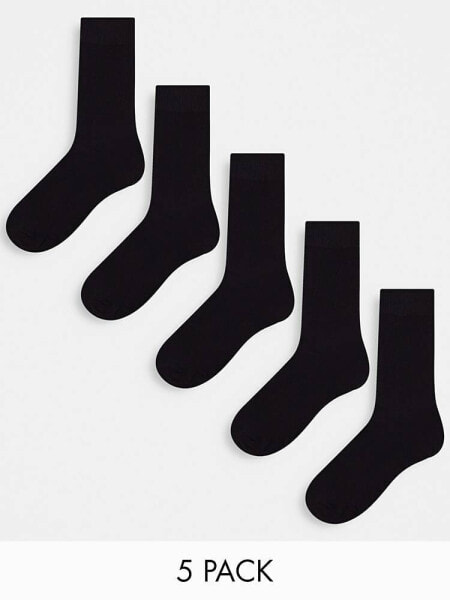 Jack & Jones socks 5 pack in black