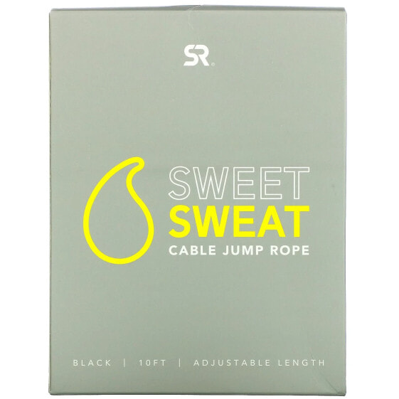 Sports Research, Тросовая скакалка Sweet Sweat, черная, 10 футов, 1 скакалка