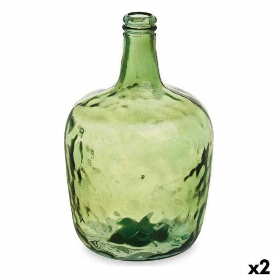 Декоративная бутылка Gift Decor Плоский Декор Зеленый 22 x 37,5 x 22 см (2 штуки)
