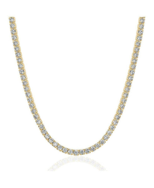 5A Cubic Zirconia Minimalist Tennis Necklace Gold