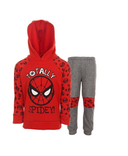 Toddler Boys Avengers Spider-Man Fleece Pullover Hoodie and Jogger and Pants Outfit Set to (2T - 18-20)