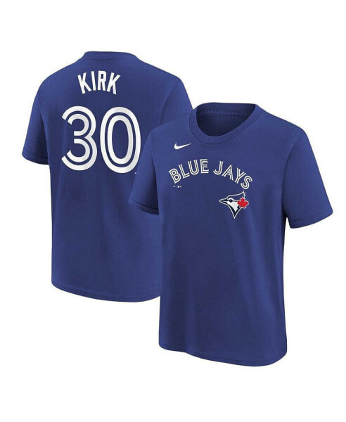 Big Boys Alejandro Kirk Royal Toronto Blue Jays Player Name and Number T-shirt