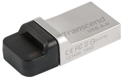Transcend JetFlash 880 32GB - 32 GB - USB Type-A / Micro-USB - 3.2 Gen 1 (3.1 Gen 1) - Cap - 3 g - Black - Silver