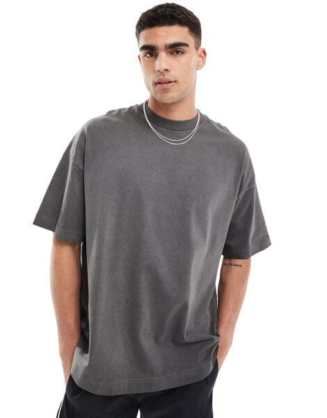 ASOS 4505 Icon oversized boxy heavyweight t-shirt with quick dry in washed black