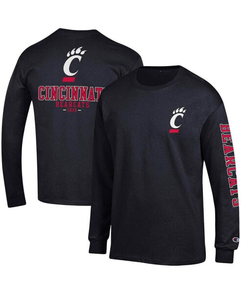Men's Black Cincinnati Bearcats Team Stack Long Sleeve T-shirt