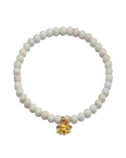 Walk in Harmony Lotus White Turquoise Gemstone Bracelet