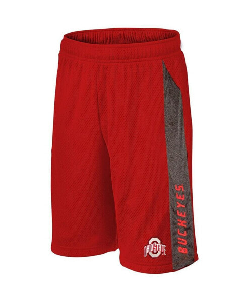 Men's Scarlet Ohio State Buckeyes Big and Tall Textured Inserts Mesh Shorts