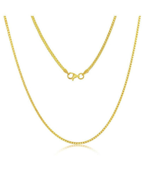 Franco Chain 1.5mm Sterling Silver or Gold Plated Over Sterling Silver 16" Necklace