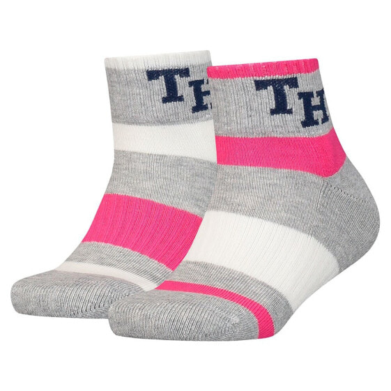 TOMMY HILFIGER Sporty Patch Quarter short socks 2 pairs