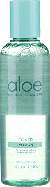 Beruhigender Gesichtstoner - Holika Holika Aloe Soothing Essence 98% Toner Calming 200 ml