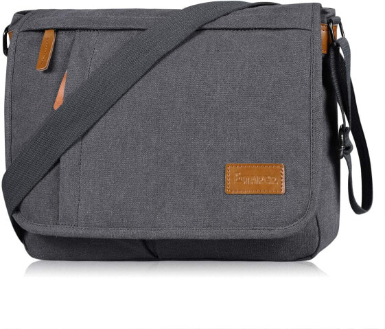 Estarer Carry Bag/Laptop Bag 14/15.6–17/17.3 Inches for Work, University, Plain Canvas, Grey, gray