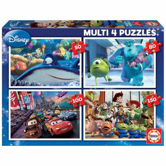 EDUCA BORRAS Multi 4s 50-80-100 Pieces-150 Pixar Wooden Puzzle
