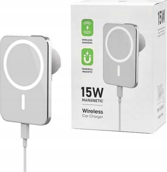 Ładowarka Vega ŁADOWARKA BEZPRZEWODOWA 15W UCHWYT SAMOCHODOWY BIAŁA MAGSAFE IPHONE / ANDROID>