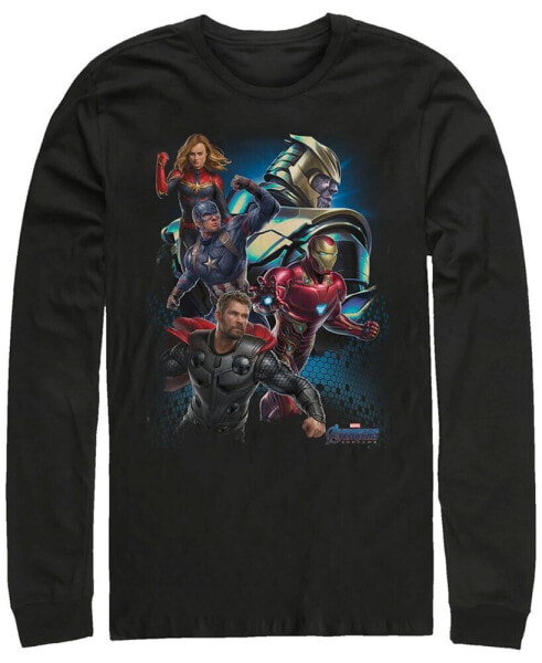 Marvel Men's Avengers Endgame Group Action Pose, Long Sleeve T-shirt