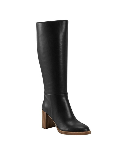 Women's Gabey Wide Calf Almond Toe Block Heel Dress Boots