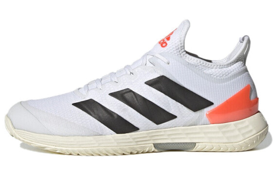 Кроссовки Adidas Adizero Ubersonic 4 Очень легкие с амортизацией, износостойкие, низкие для тенниса Бело-черно-оранжевые