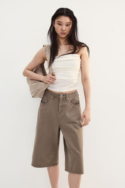 Knee-length Twill Shorts