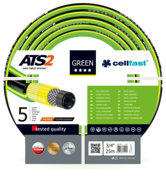 Садовый шланг Cellfast Green ATS2, 3/4", 25 м.