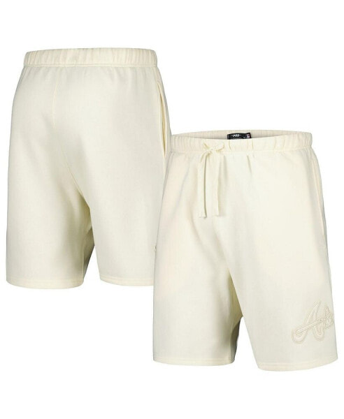 Men's Cream Atlanta Braves Neutral Fleece Shorts