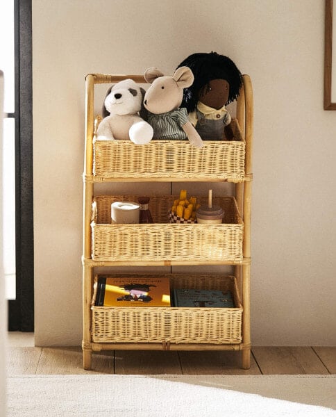 Rattan storage rack