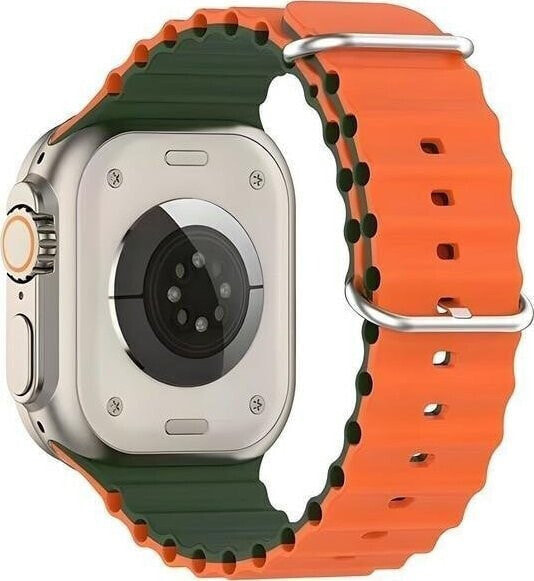 Beline Beline pasek Apple Watch Silicone Waves 42/44/45/49mm zielono-pomarańczowy /green-orange box