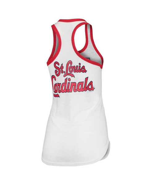 Women's White St. Louis Cardinals Tater Racerback Tank Top