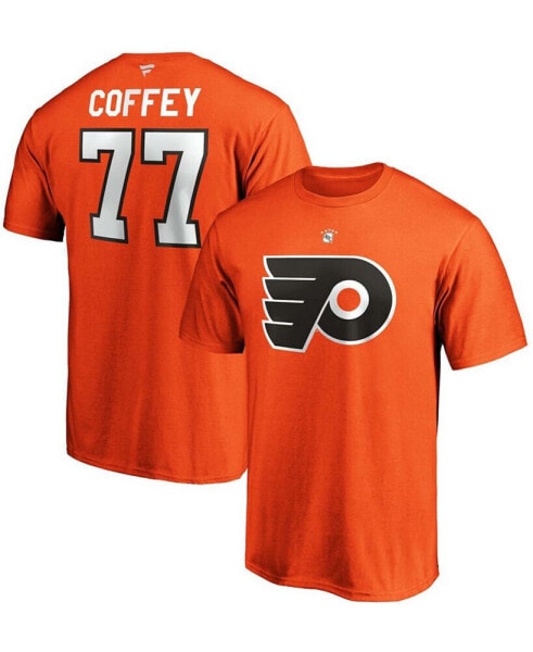 Men's Paul Coffey Orange Philadelphia Flyers Authentic Stack Retired Player Name and Number T-shirt