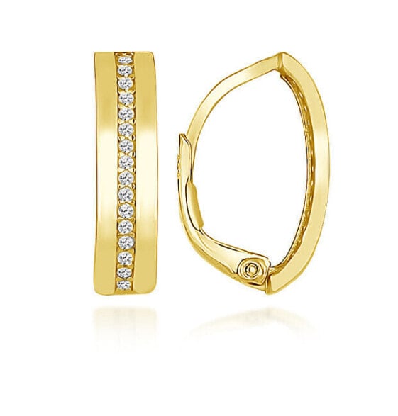 Timeless gold-plated earrings with zircons LME264Y