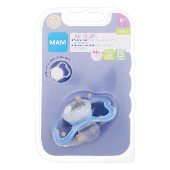 MAM Air Night Silicone Pacifier 6m+ Hippo 1 St. schnuller für Kinder