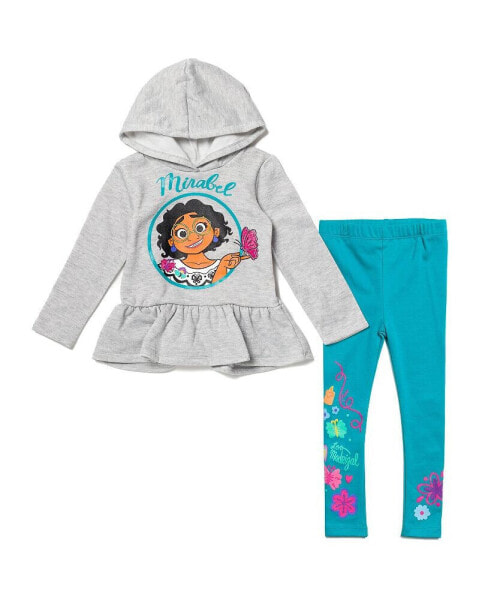 Little Girls Encanto Mirabel Fashion Pullover Fleece Hoodie Legging to