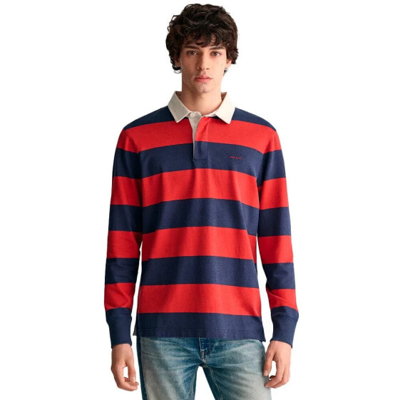 GANT Block Striped Heavy long sleeve polo