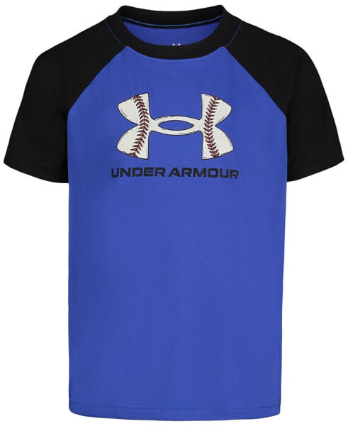 Little Boys Baseball Logo Raglan-Short-Sleeve T-Shirt
