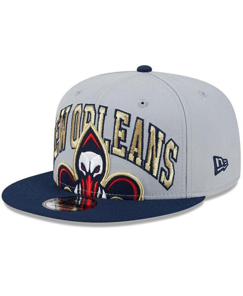 Бейсболка мужская New Era серо-синяя New Orleans Pelicans Tip-Off Two-Tone 9FIFTY Snapback Hat