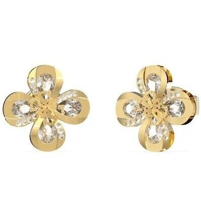Delicate gold-plated earrings with clear zircons Amazing Blossom JUBE03059JWYGT/U