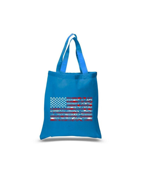 Fireworks American Flag - Small Word Art Tote Bag