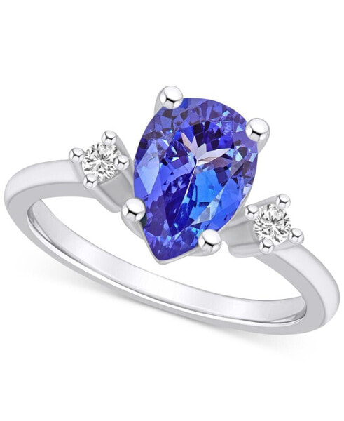 Tanzanite (1-7/8 ct. t.w.) & Diamond (1/10 ct. t.w.) Pear Ring in 14k Gold