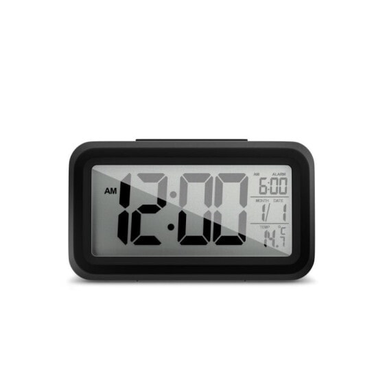 Mebus 42435, Quartz alarm clock, Rectangle, Black, 12/24h, F, °C, LCD