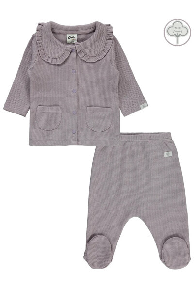 Kız Bebek Pijama Takımı 1-9 Ay Lila